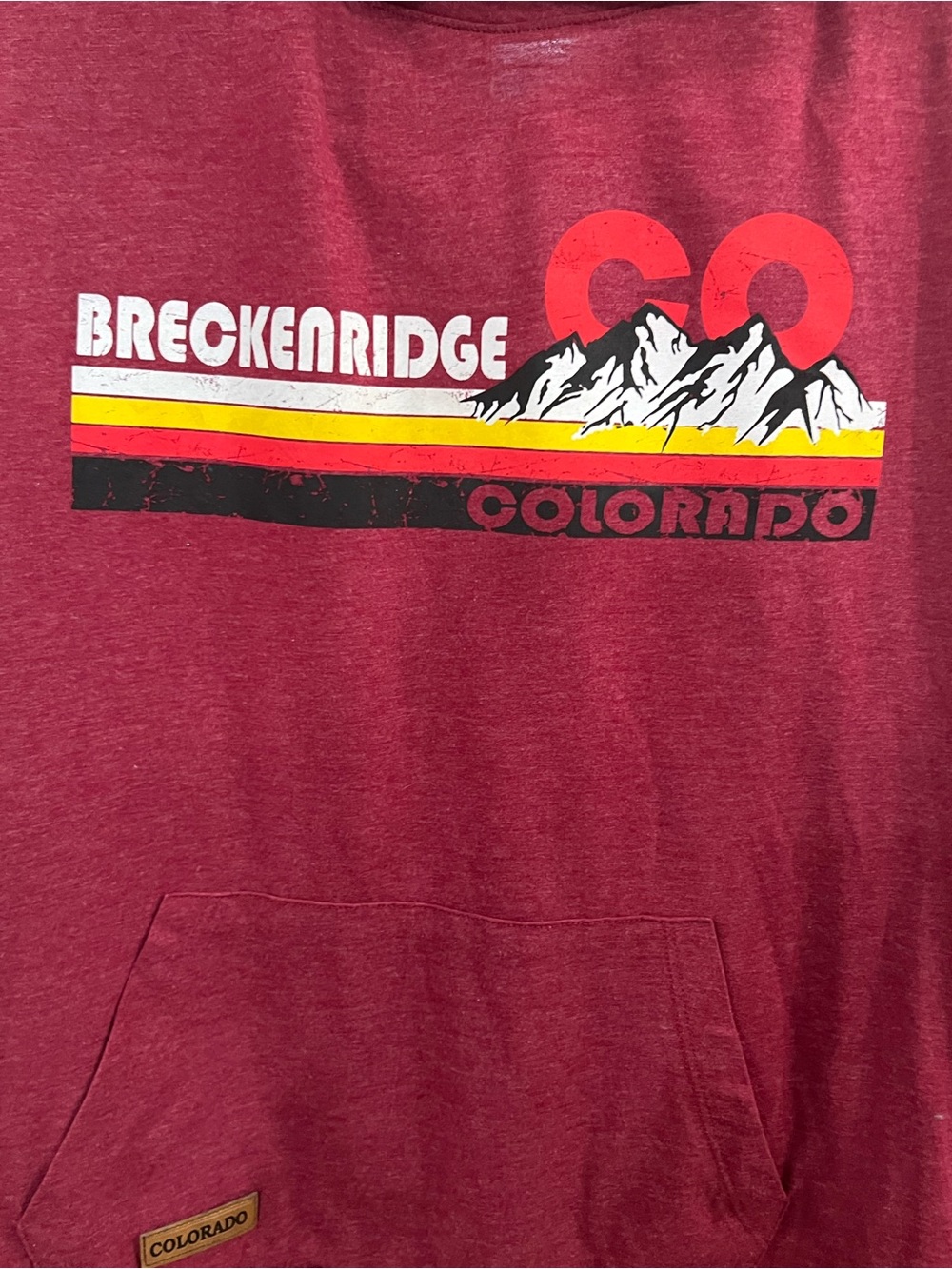 breckenridge Men's Maroon Graphic Hoodie